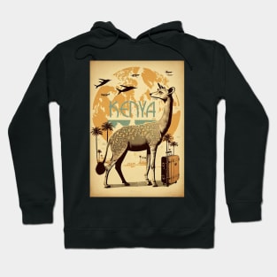 Kenya Giraffe Vintage Travel Art Poster Hoodie